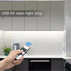 1m 2m 3m regulável led sob luzes do armário usb 5v tira de néon seu abiente mais aconchegante
