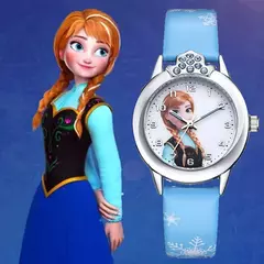 Elsa Princess Watch for Kids, pulseira de couro, relógios de pulso infantis fof - loja online
