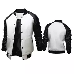 Casacos de Beisebol Patchwork para Homens, Luva PU, Jaquetas com Gola Alta, Gold na internet