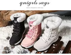 Botas femininas de inverno plataforma botas de neve à prova dwaterproof água p - comprar online