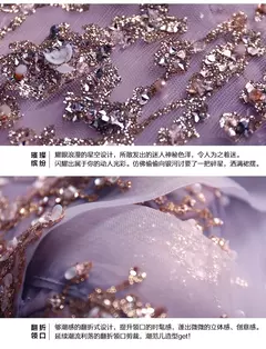Imagem do Vestidos de noite femininos de luxo vestidos roxos reunião anual aniversário e casamento