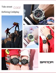 SANDA-G Style Relógio Digital para Mulheres, Relógio Desportivo Infantil, Relógio Eletrônico Impermeável, Cronógrafo, Calendário, Senhora, Quartzo, Meninos, Meninas na internet