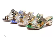 2021 nova quente glitter malha malha feminina verão moda ao ar livre peep toe c - Show Drop