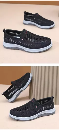 Tênis respirável de malha casual masculino, tênis de verão, sapato esportivo