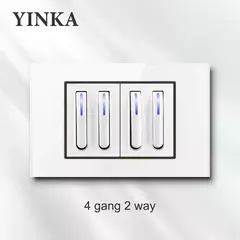 Imagem do Yink branco teclas de piano universal interruptor de luz parede painel de vidro