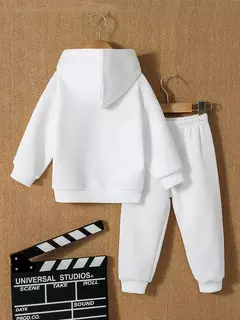 Crianças moda 2 pçs pulôver com capuz + calças ternos 1-8 anos meninos menin - comprar online
