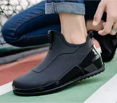 Botas de cano curto masculino, botas de chuva monocromáticas, sapatos de pesca - loja online