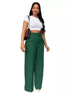 2025 novas calças femininas cintura alta reta perna calças largas casuais - Show Drop