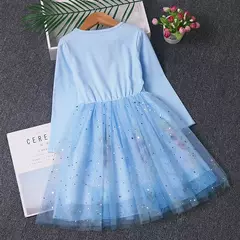 2025 novo disney elsa vestido de princesa dos desenhos animados meninas vestido - loja online