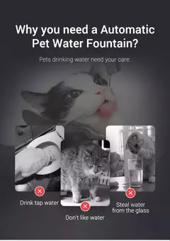 Rojeeco inteligente gato fonte de água dispensador automático de água para an - comprar online