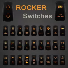 Barra de luz LED para carro e barco Carling, Amber Rocker Switch, momentâneo, t
