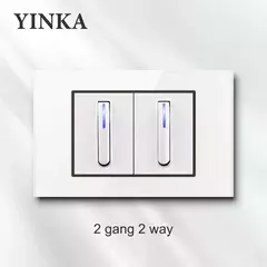 Yink branco teclas de piano universal interruptor de luz parede painel de vidro - comprar online