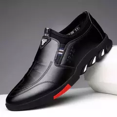 Sapatos de couro masculinos sapatos casuais de negócios solas macias mocassins - comprar online
