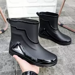 Botas de chuva impermeáveis unissex, sapatos de borracha, reforçados, elegante na internet