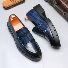 Moda masculina sapatos casuais de couro masculino clássico estilo britânico mo