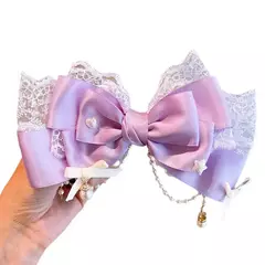 Lolita arco laço grampo de cabelo headpiece cosplay headwear feminino acessóri - Show Drop