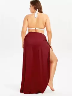 Verão praia sexy feminino cor sólida envoltório vestido proteção solar biki na internet