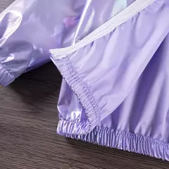 Jaqueta com capuz fino monocromático para menina, poliéster, roupa diária con na internet