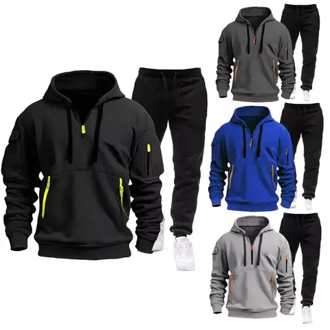Conjuntos de roupas esportivas masculinas de outono e inverno, conjuntos de roup - comprar online