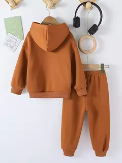 Crianças moda 2 pçs pulôver com capuz + calças ternos 1-8 anos meninos menin