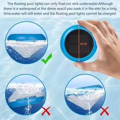 Luzes flutuantes solares para piscina, à prova d&#39;água, led, movidas a ener