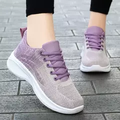 Sapatos casuais com renda para mulheres, leve, sola grossa, exercícios, esporte na internet