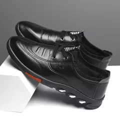 Imagem do Sapatos de couro masculinos sapatos casuais de negócios solas macias mocassins