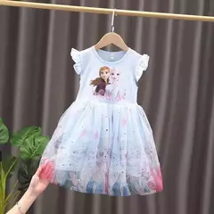 2024 novo unicórnio verão vestidos de princesa manga voadora crianças vestido - Show Drop
