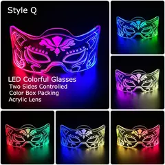Acrílico led luminoso óculos de festa brilho neon light up viseira óculos dj - comprar online
