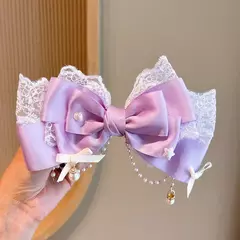 Lolita arco laço grampo de cabelo headpiece cosplay headwear feminino acessóri