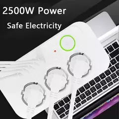 Régua de energia da ue, 4 portas usb 1 tipo-c com cabo de extensão de 2m, filt na internet