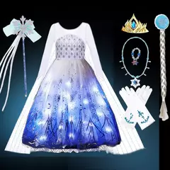 Disney vestido led light up elsa espírito traje meninas congelado role play nev na internet