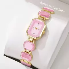 Relógio feminino elegante moda retângulo dial senhoras relógios de pulso de q - loja online