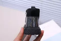 Outono crianças espelho botas de couro meninas malha botas curtas pequena princesa - comprar online