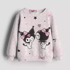 Bonito Kuromi e Melody Cartoon Anime Periféricos moletons Meninos e Meninas Suéter Pulôver de Pescoço Redondo na Primavera e no Outono - loja online