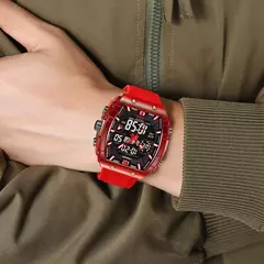 Loqnce 98003 masculino montre homme hora esporte relógios digital duplo tempo c - Show Drop