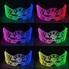 Acrílico led luminoso óculos de festa brilho neon light up viseira óculos dj - loja online