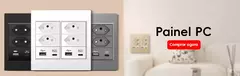 DELEFU 4*2 Vidro Temperado Branco Tomada Padrão Brasil com Dupla USB Tipo C Tom - Show Drop