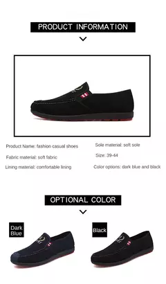 Imagem do Moda deslizamento-em sapatos de lona masculinos respirável leve confortável sa