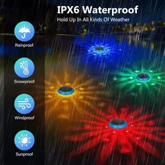 Luzes flutuantes solares para piscina, à prova d&#39;água, led, movidas a ener