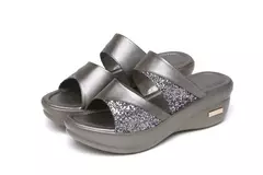 Imagem do Sandálias femininas verão ouro dedo do pé aberto sandália vestido sapatos fe
