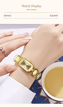 2025 novos relógios femininos de luxo diamante quadrado movimento quartzo na internet