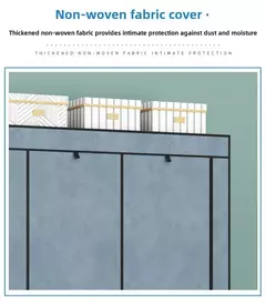 Dobrável haste dupla guarda-roupa quarto roupas armário mais organizador - comprar online