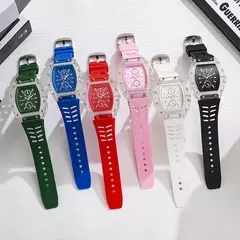 Moda feminina relógios casuais pulseira de silicone analógico relógio de quartz - Show Drop