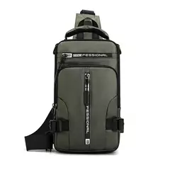 Homens de náilon mochila peito pacote ombro com porta carregamento usb viagem m na internet