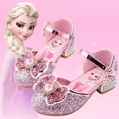 Disney frozen elsa crianças sapatos de salto alto para meninas dos desenhos ani na internet