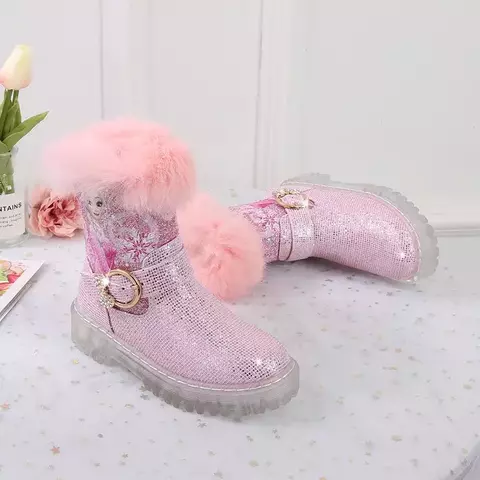 Botas femininas de Elsa Princess Frozen Disney, botinha curta feminina, sapatos - comprar online