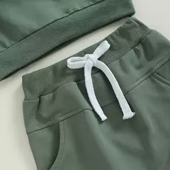 Pudcoco bebê menino 2 peças roupa fofa cor sólida manga comprida moletom e ca na internet