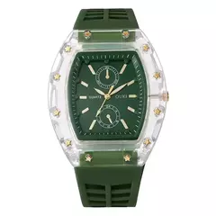 Moda feminina relógios casuais pulseira de silicone analógico relógio de quartz