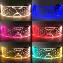 Acrílico led luminoso óculos de festa brilho neon light up viseira óculos dj - comprar online
